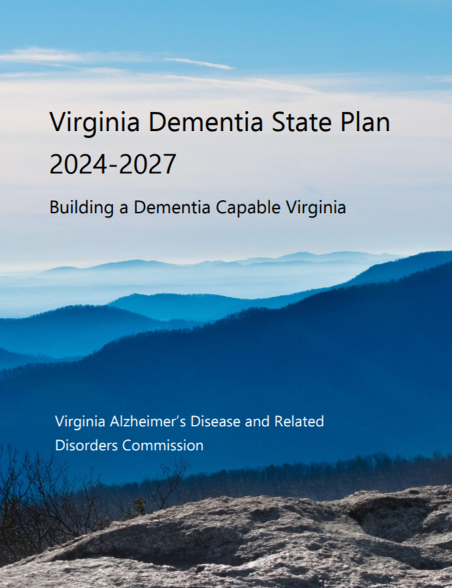 cover of dementia state plan featuring blue ridge mountains