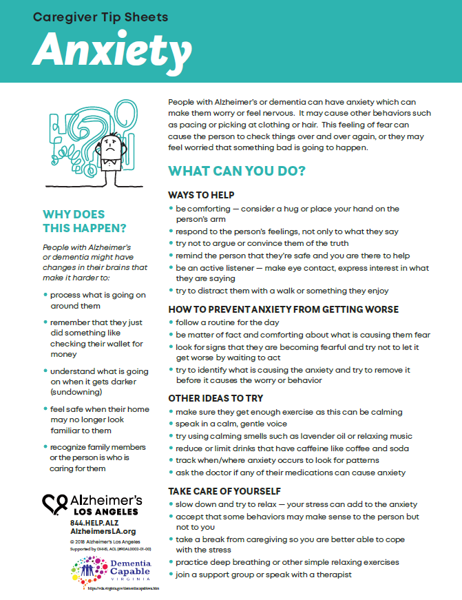 factsheet screenshot: Anxiety