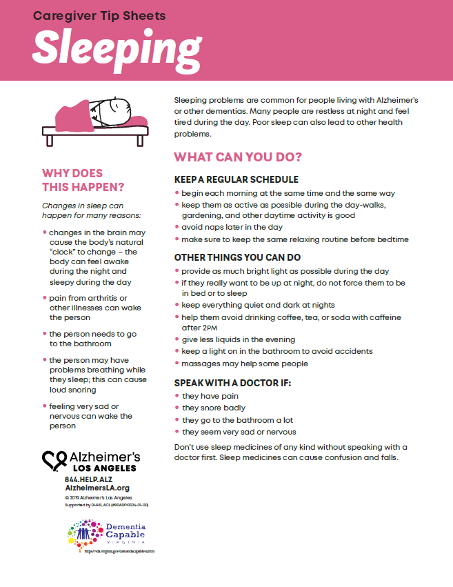 factsheet screenshot: Sleeping