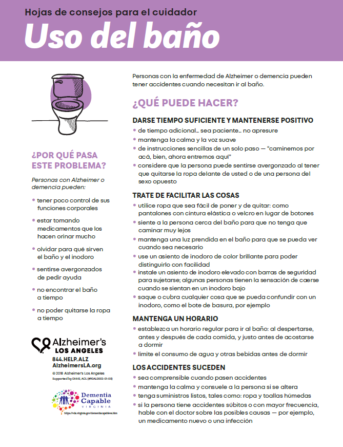 factsheet screenshot: Toileting 